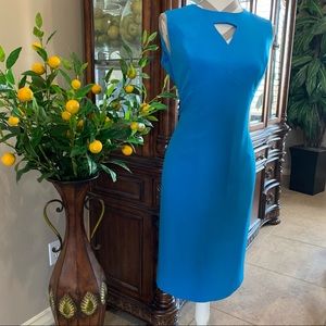 Black Label by EP | cut-out aqua sheath dress | size 10